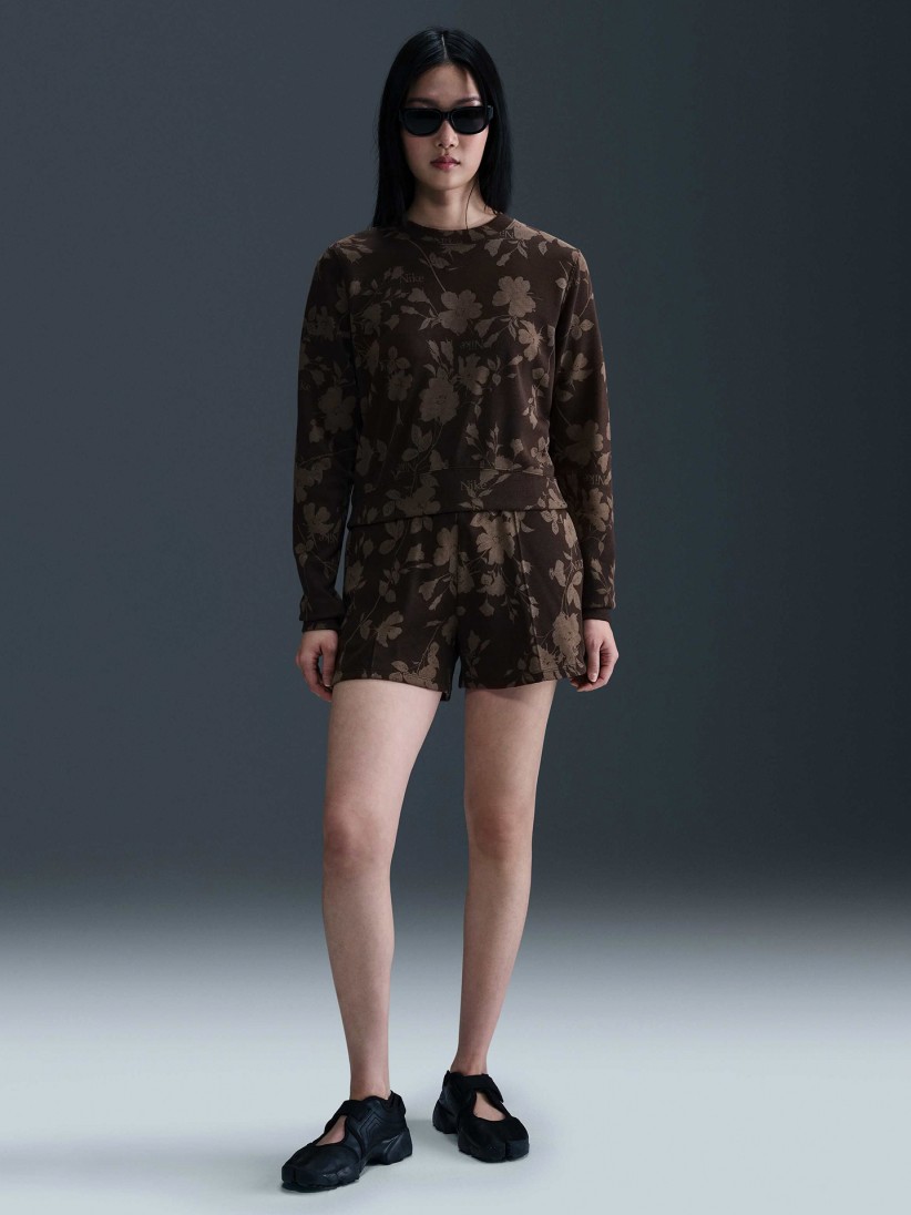 Nike Sportswear Chill Terry Brown Printed Sweater For Women
