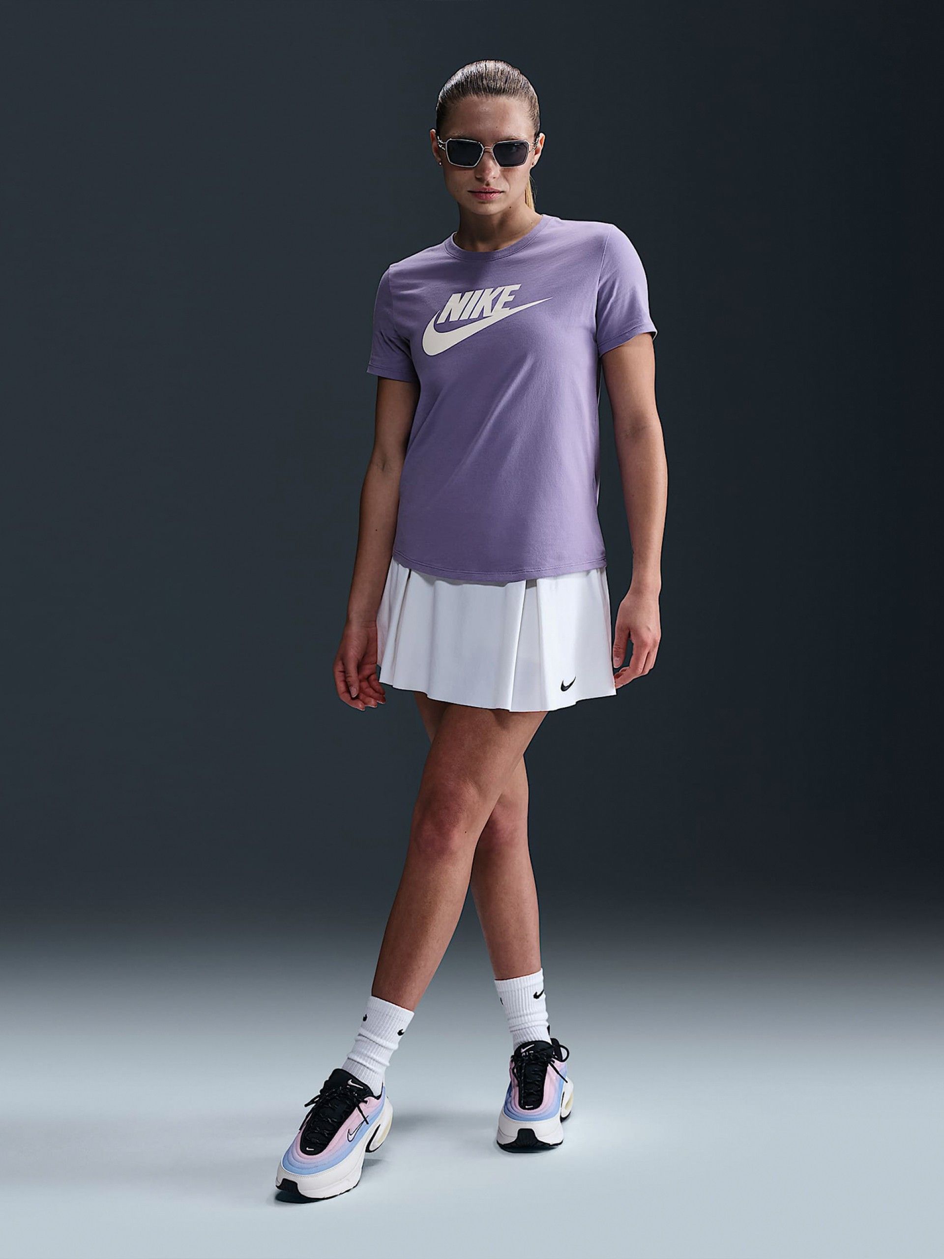 Nike Sportswear Essentials Logo Purple T-shirt For Women