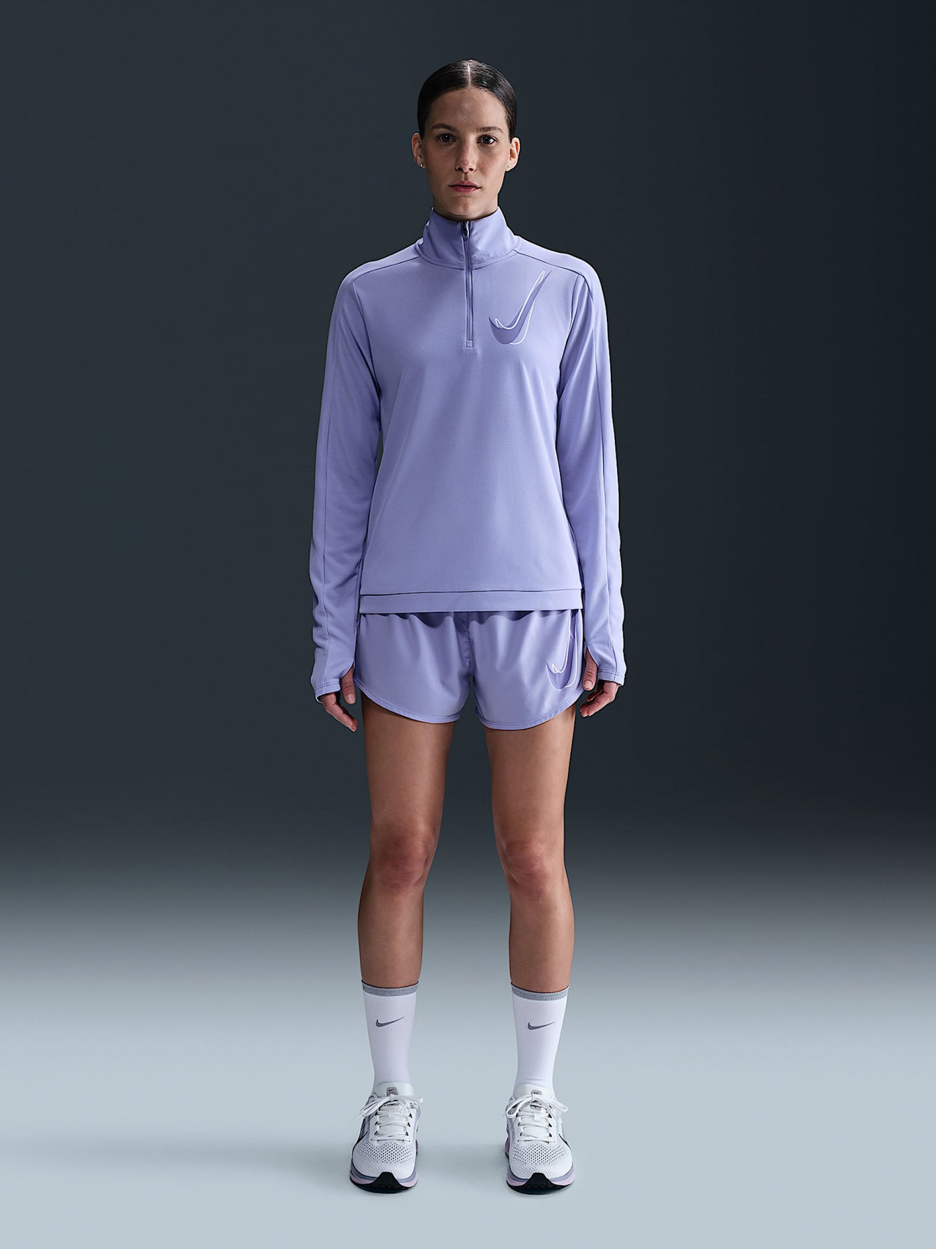 Sudadera con Cremallera de Running Nike Swoosh Dri-FIT Lila Para Mujer