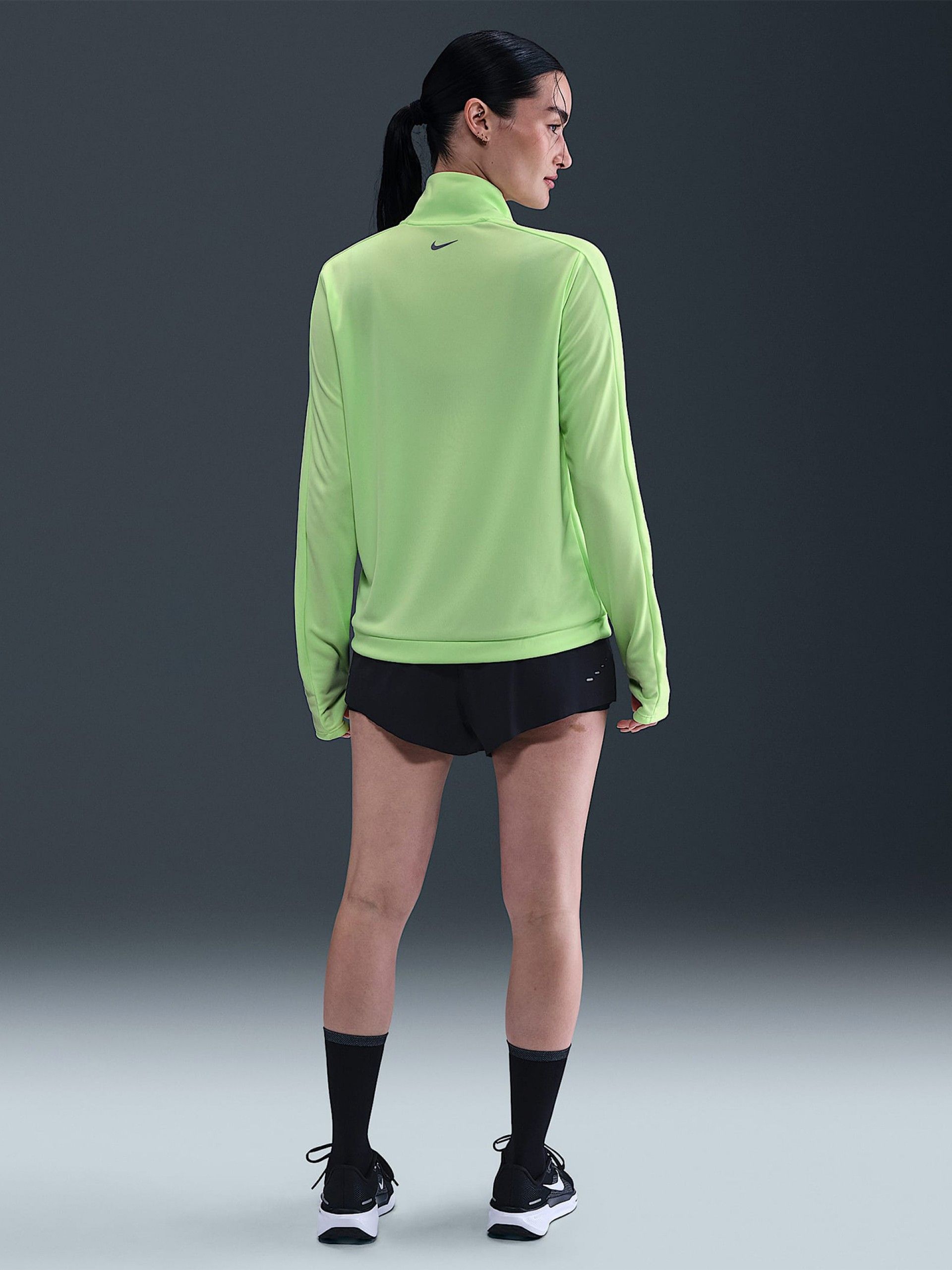 Camisola com Fecho de Running Nike Swoosh Dri-FIT Verde Para Mulher