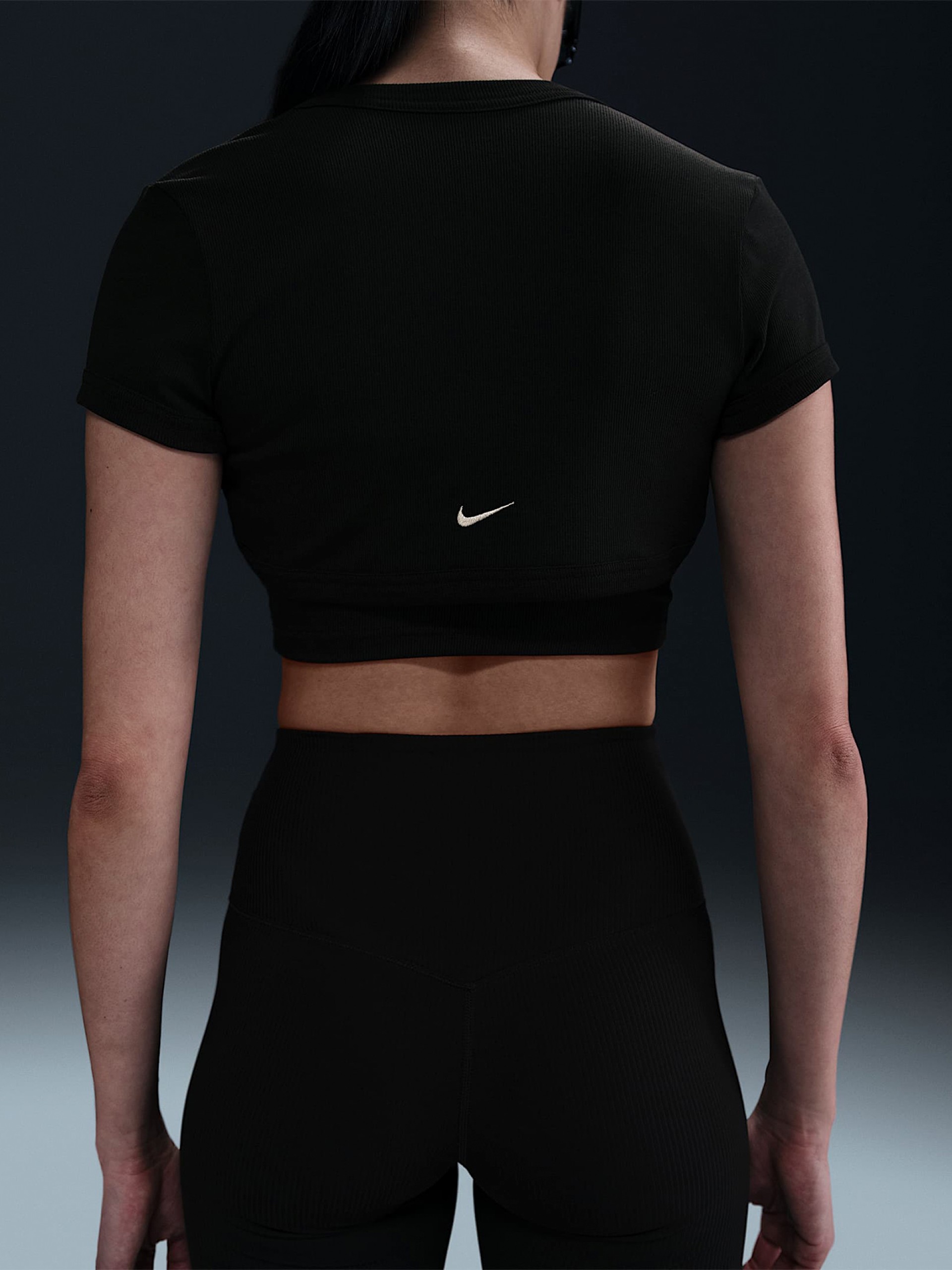 Nike Sportswear Chill Knit Cropped Black 2-in-1 T-shirt For Women