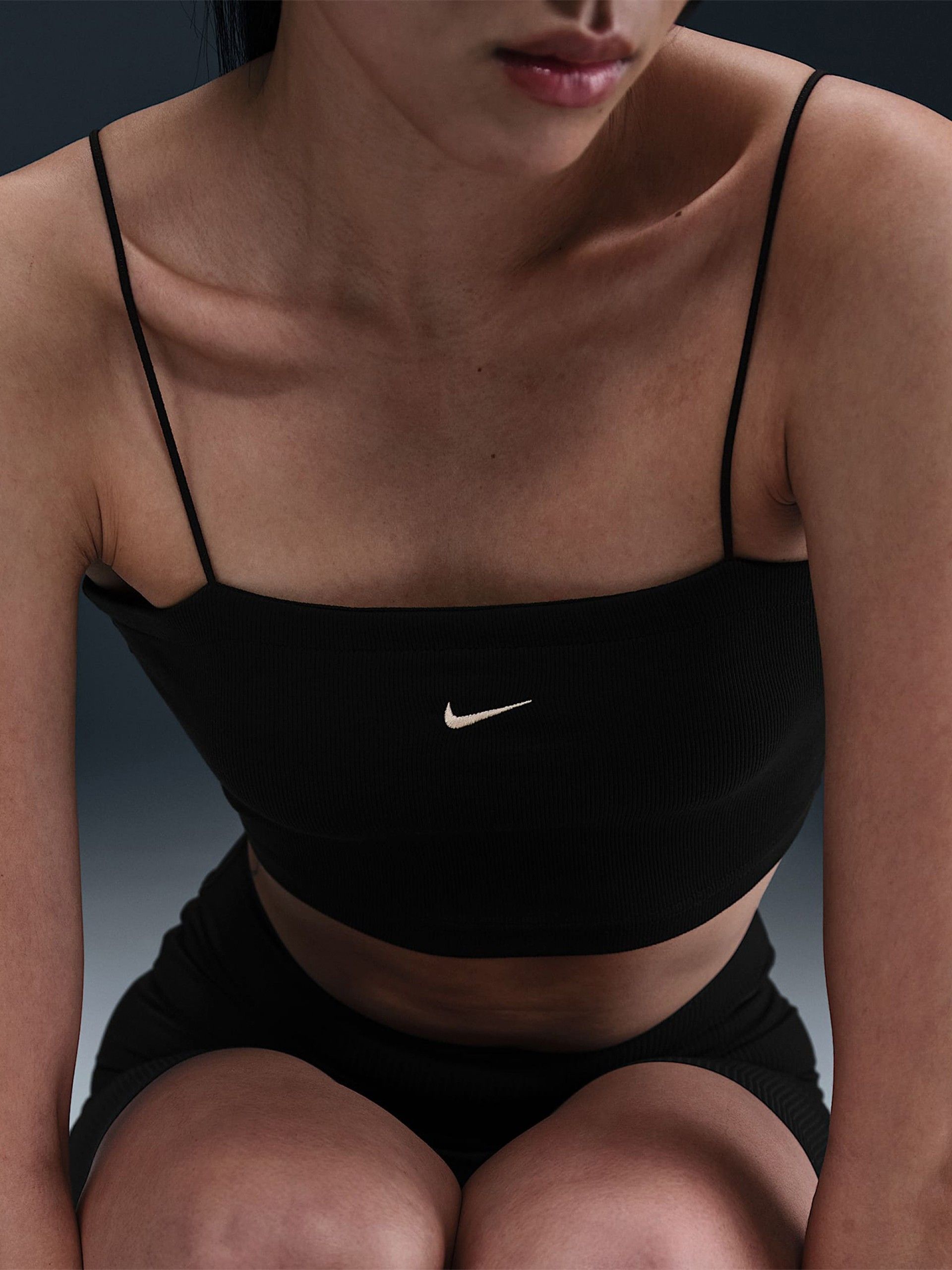 Nike Sportswear Chill Knit Cropped Black 2-in-1 T-shirt For Women