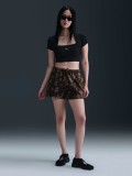 Nike Sportswear Chill Terry Mid-Rise Brown Printed Shorts For Women