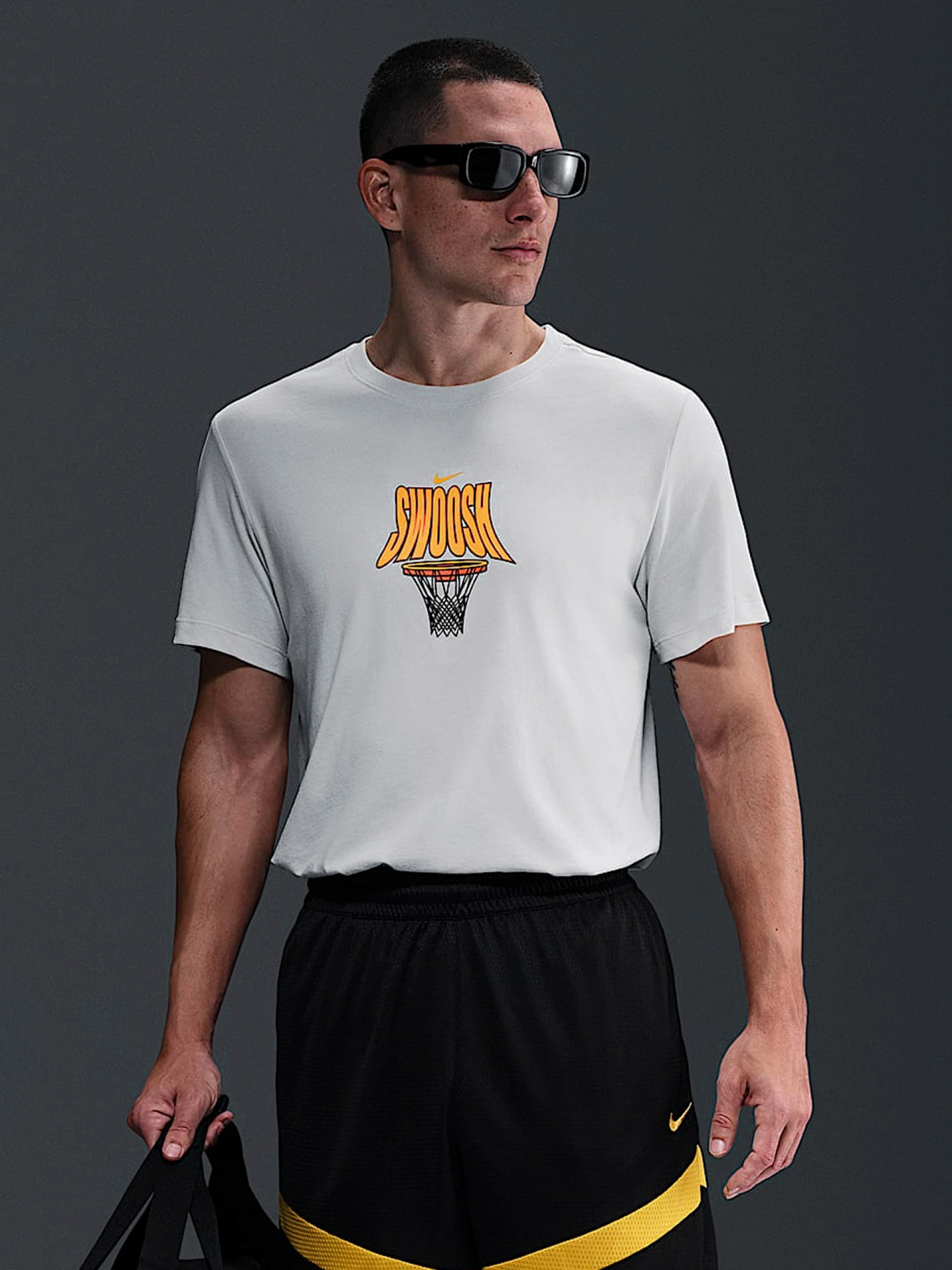 T-shirt de Basquetebol Nike Dri-FIT Cinzenta Para Homem