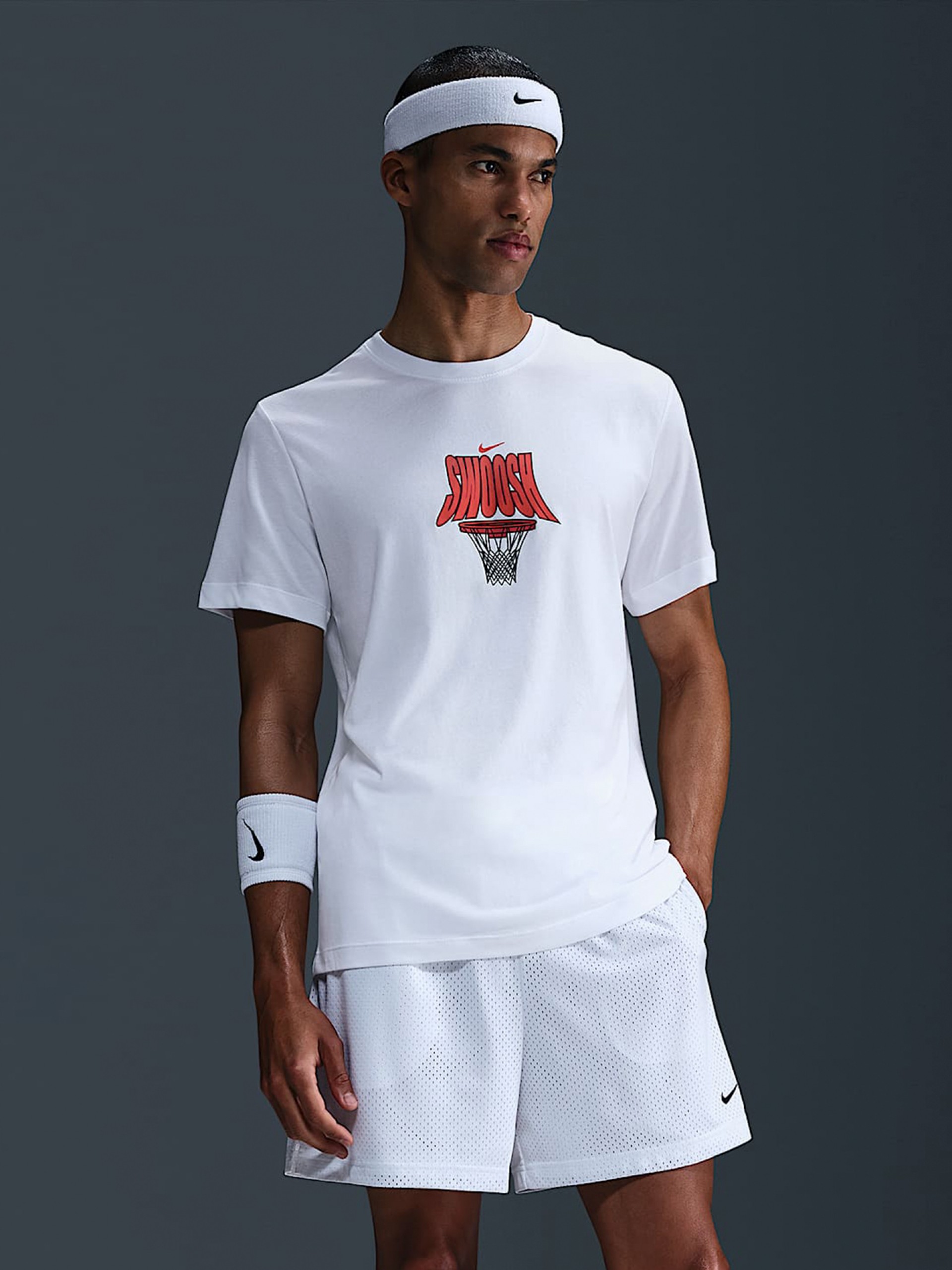 Nike Dri-FIT White Basketball T-shirt For Men