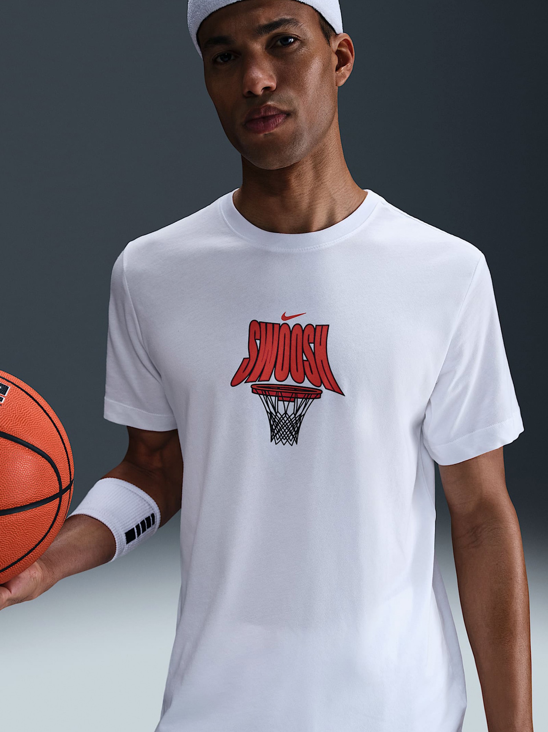 Nike Dri-FIT White Basketball T-shirt For Men
