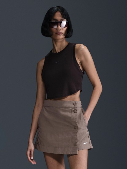 Nike Sportswear Essential Woven Brown Skort For Women
