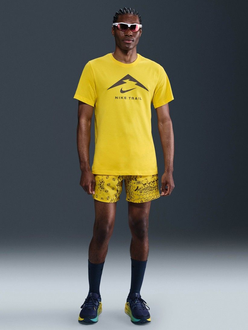 Camiseta de Trail Nike Dri-FIT Amarilla Para Hombre