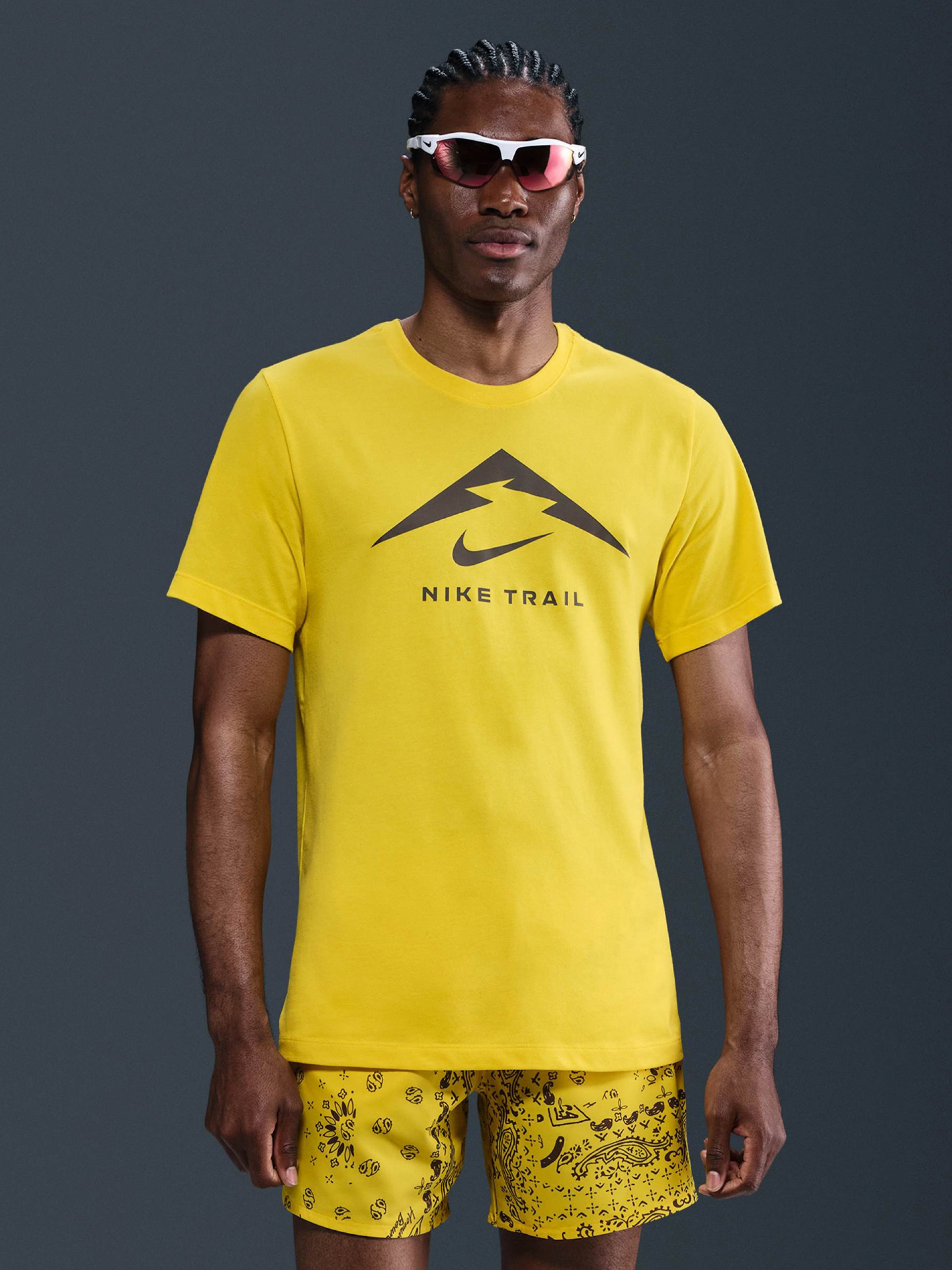Nike Dri-FIT Yellow Trail Running T-shirt For Men
