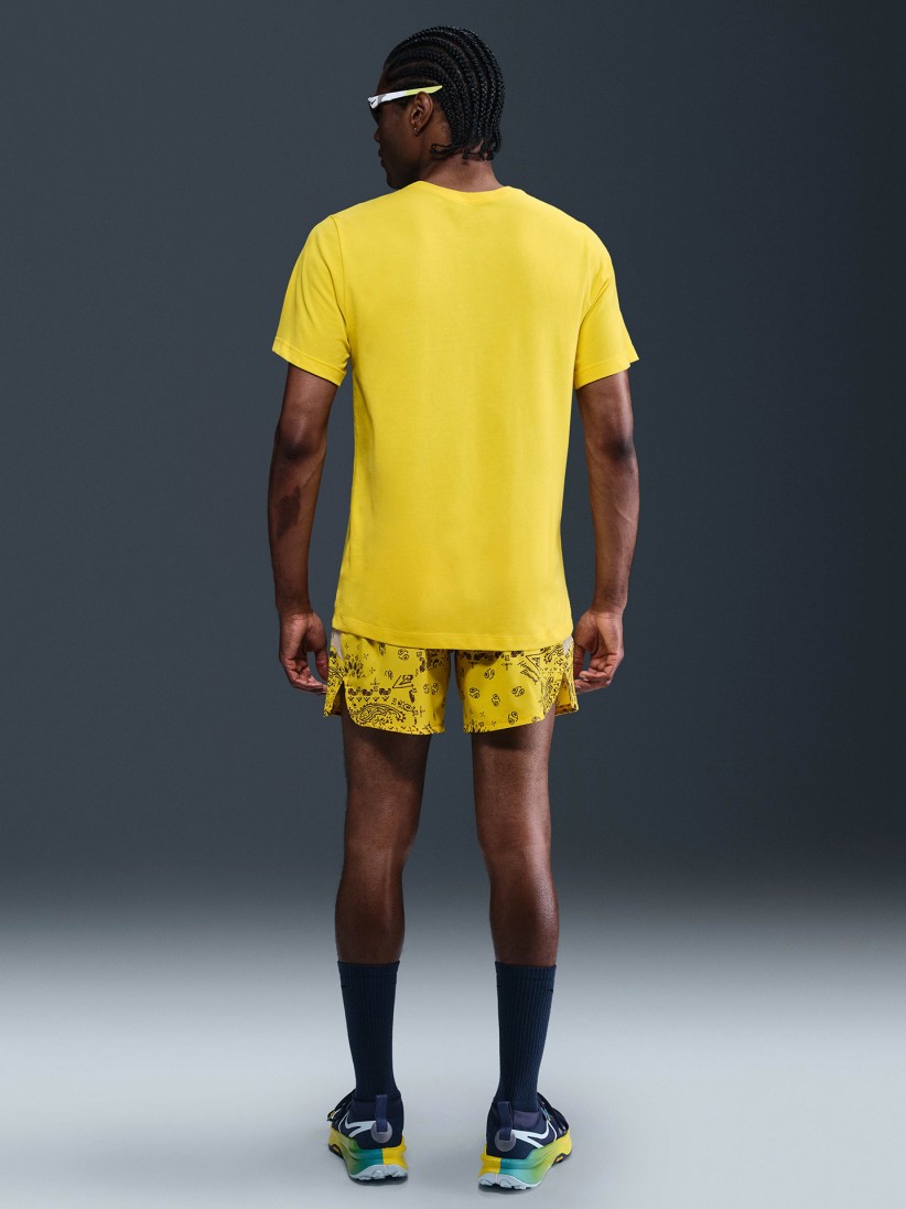 Camiseta de Trail Nike Dri-FIT Amarilla Para Hombre