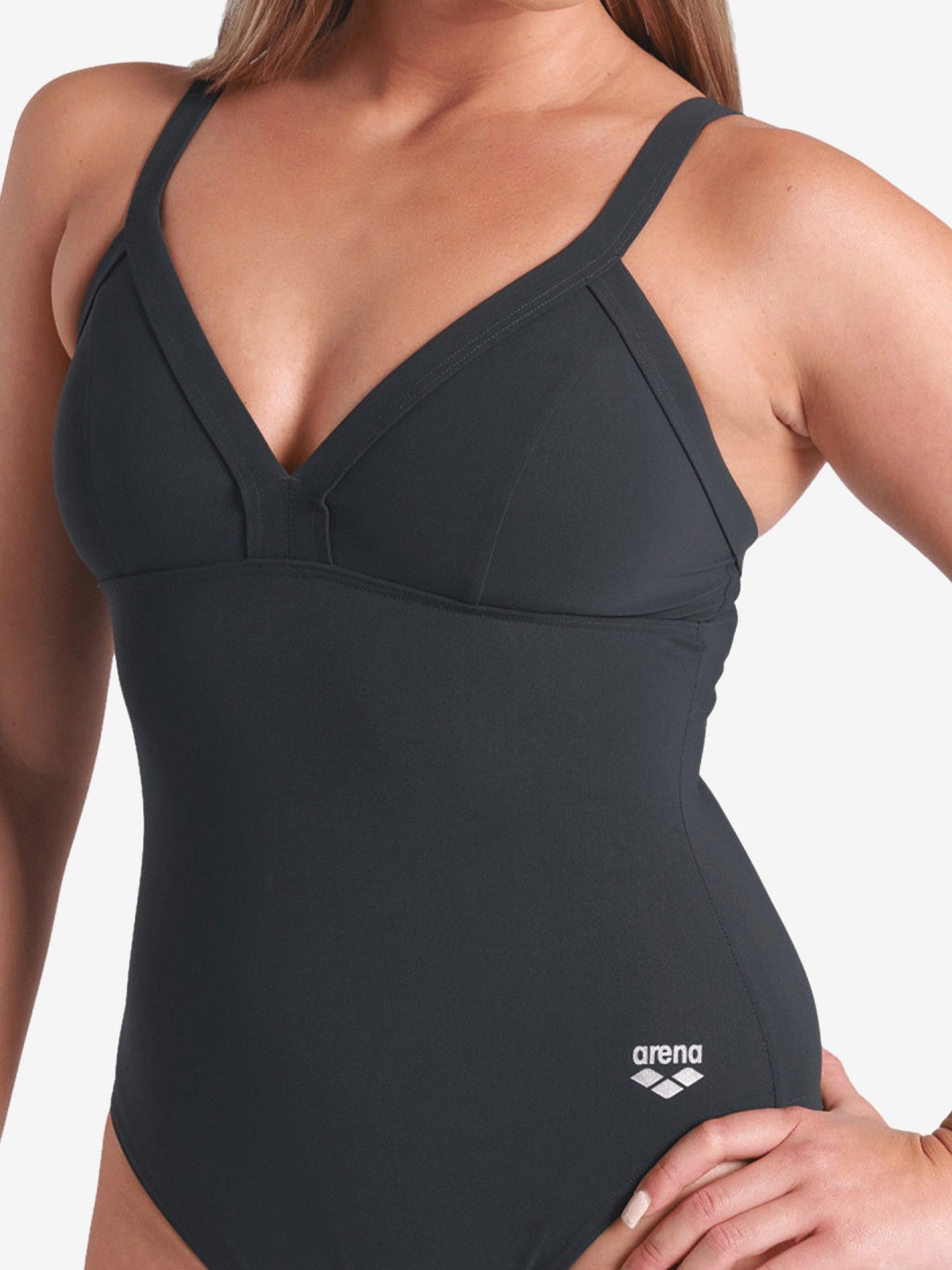 Fato de Banho Arena Lara Soft Curve Back Cinzento