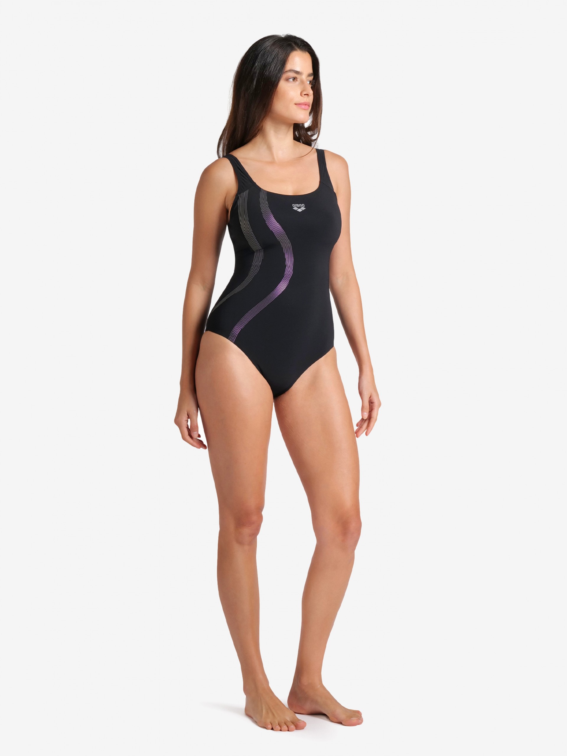 Arena Ginevra Wing Back Black Swimsuit
