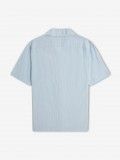 Camisa Fred Perry Lightweight Texture Revere Collar Azul Claro