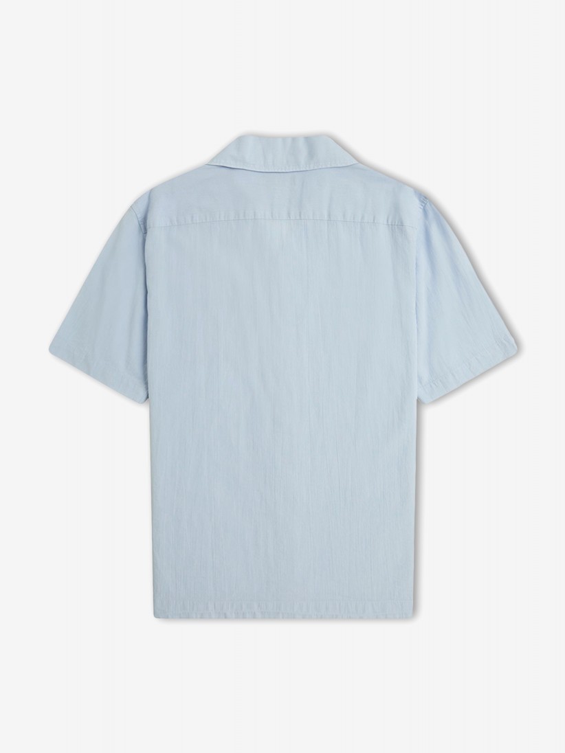 トップス fredperry Lightweight Texture Shirt Fred Perry Lightweight Texture Revere Collar Blue Shirt