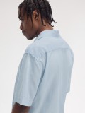 Camisa Fred Perry Lightweight Texture Revere Collar Azul Claro