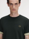 Camiseta Fred Perry Striped Cuff Verde