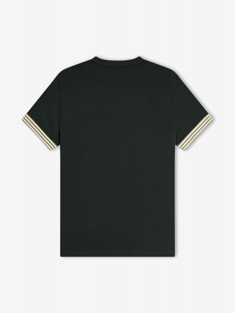 Camiseta Fred Perry Striped Cuff Verde