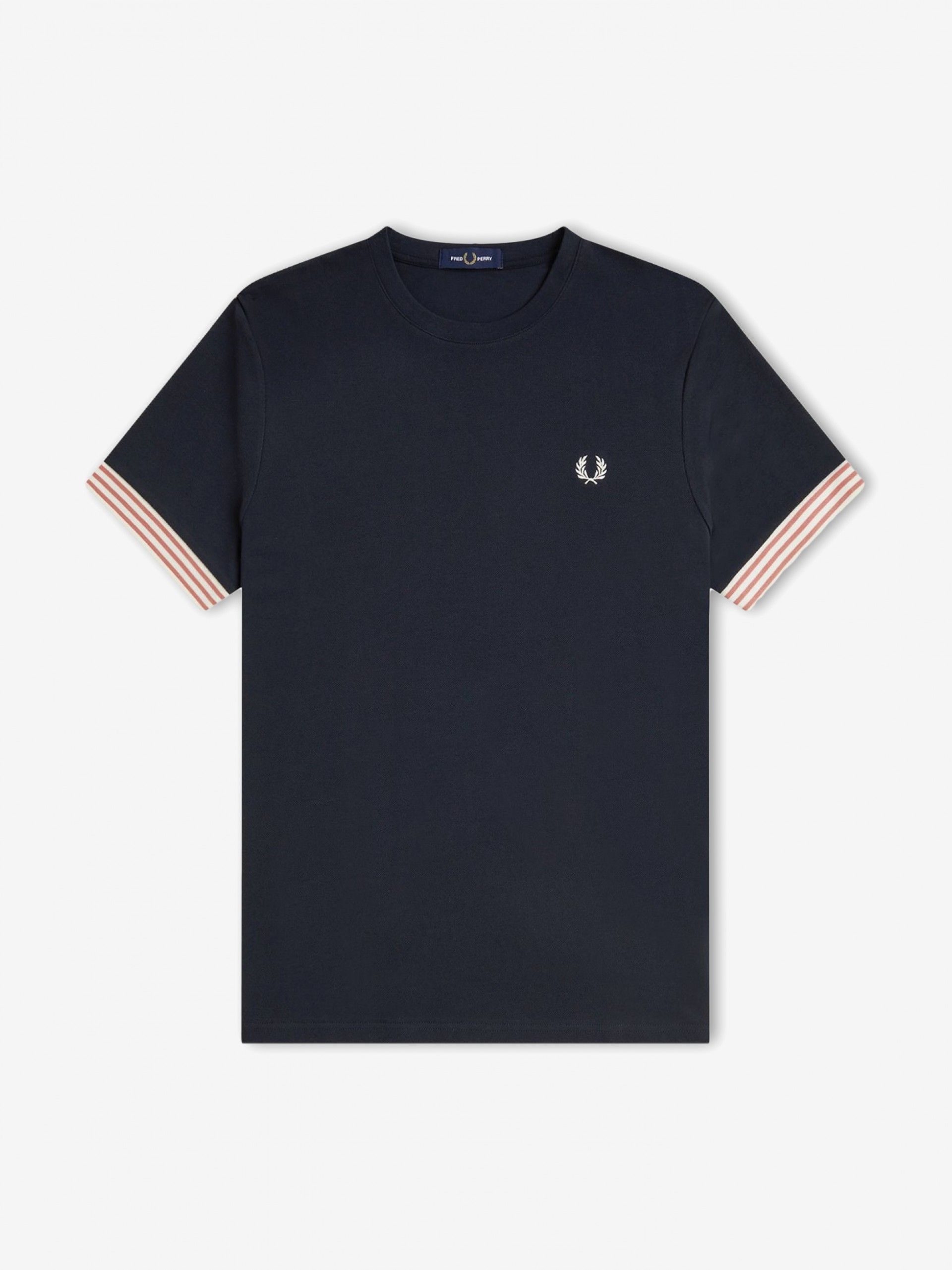 Camiseta Fred Perry Striped Cuff Azul