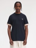 T-shirt Fred Perry Striped Cuff Azul