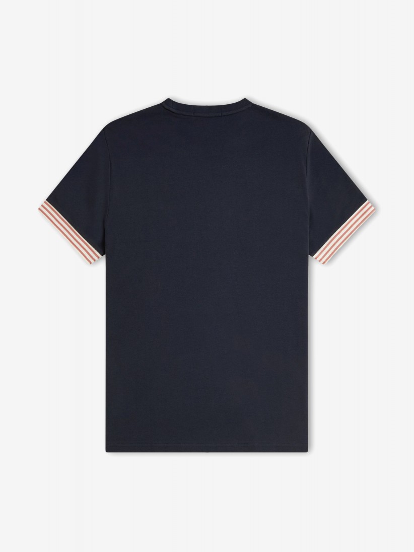 T-shirt Fred Perry Striped Cuff Azul