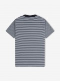 Camiseta Fred Perry Fine De Rayas Azul y Blanca