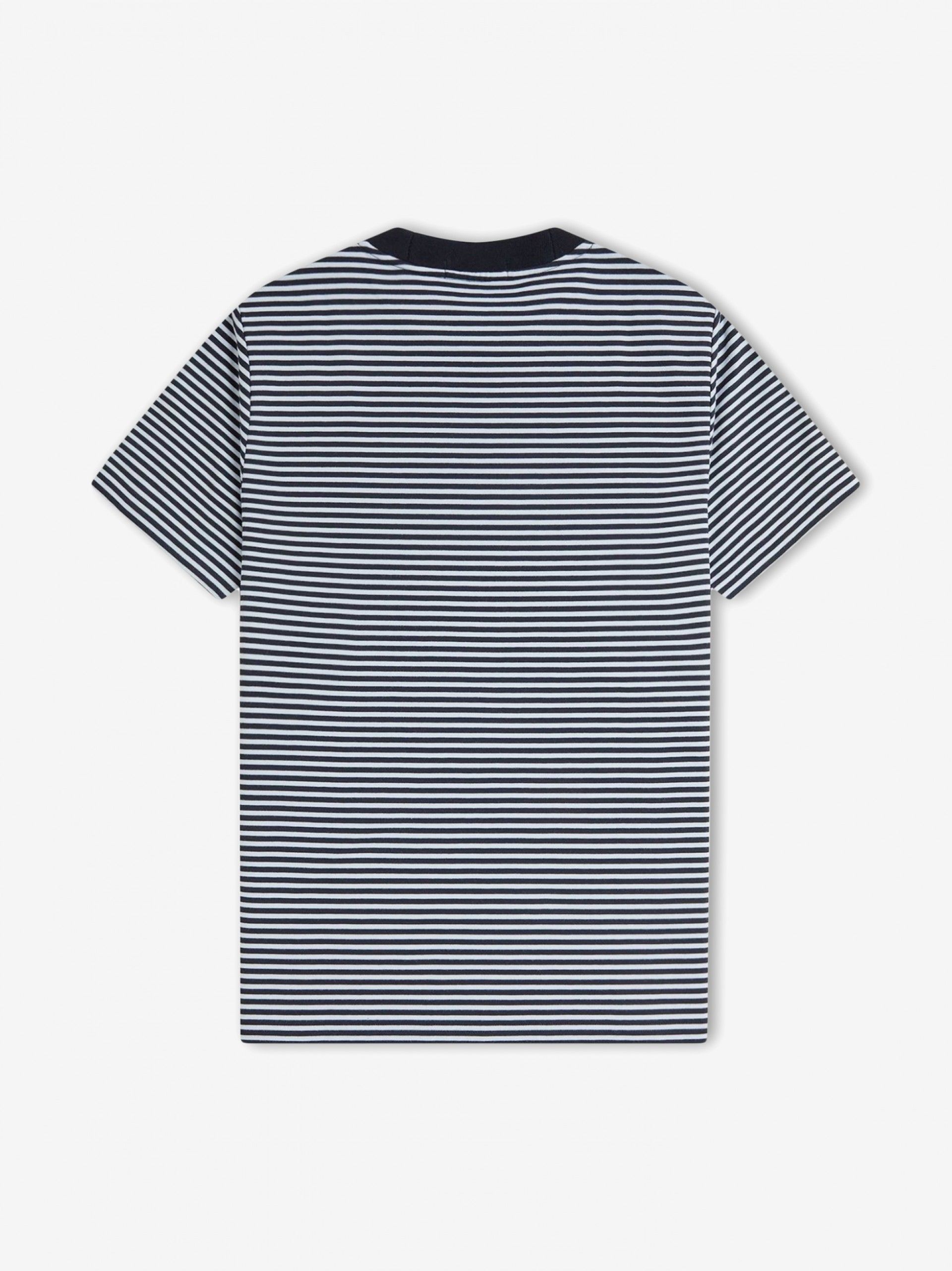 T-shirt Fred Perry Fine Às Riscas Azul e Branca