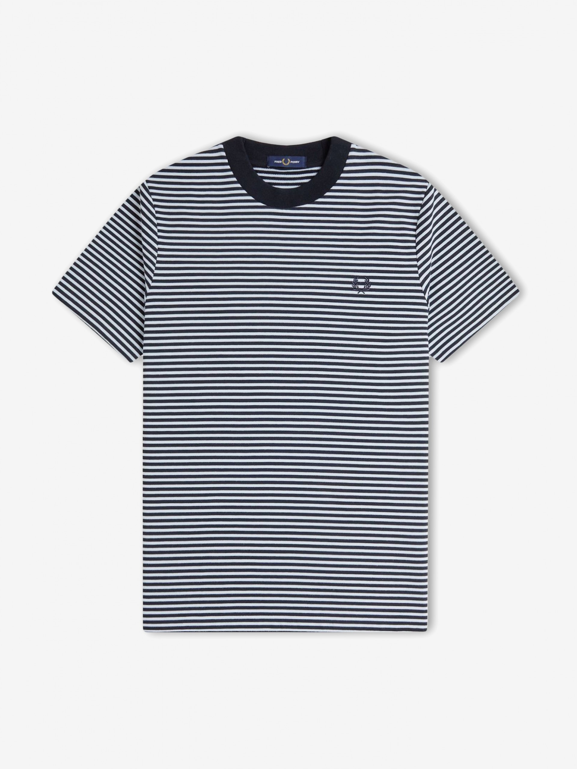 T-shirt Fred Perry Fine Às Riscas Azul e Branca