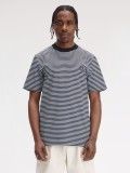 Camiseta Fred Perry Fine De Rayas Azul y Blanca