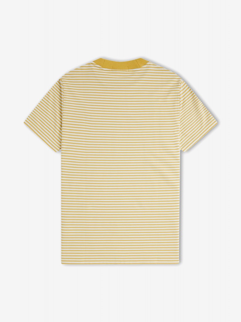 T-shirt Fred Perry Fine s Riscas Amarela e Branca