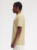 T-shirt Fred Perry Fine s Riscas Amarela e Branca