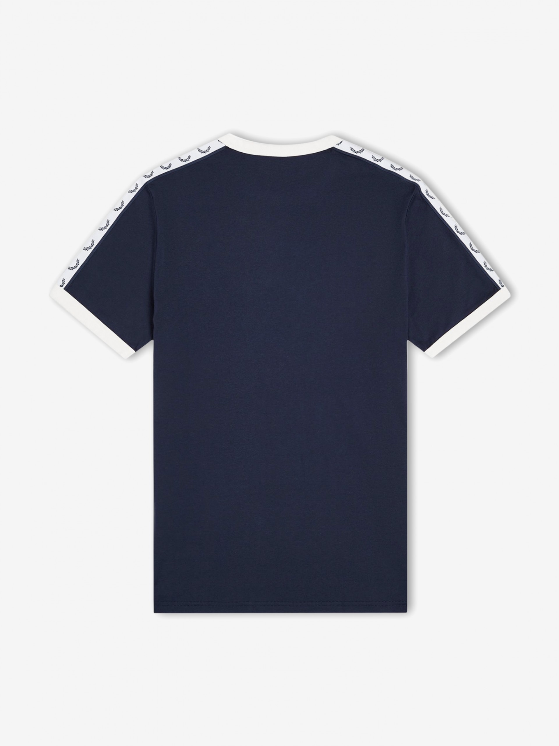 Camiseta Fred Perry Taped Ringer Azul y Blanca