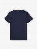 T-shirt Fred Perry Taped Ringer Azul e Branca