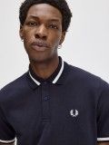 Polo Fred Perry M2 Single Tipped Azul Marinho e Branco