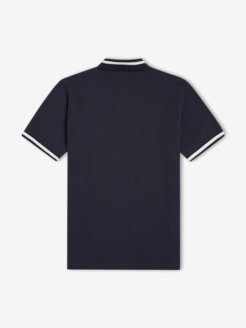 Polo Fred Perry M2 Single Tipped Azul Marinho e Branco