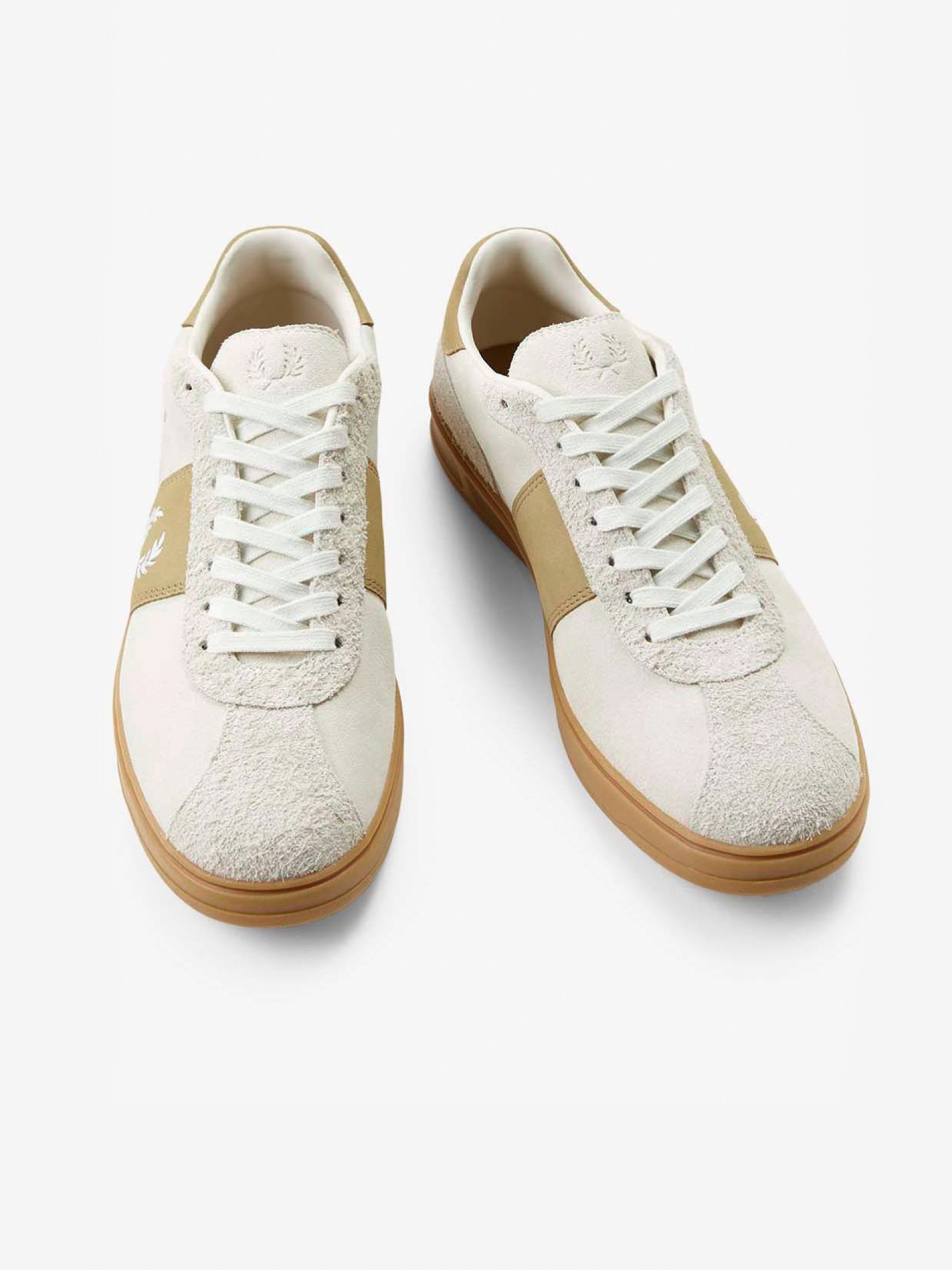 Sapatilhas Fred Perry Em Camurça Bege e Camel