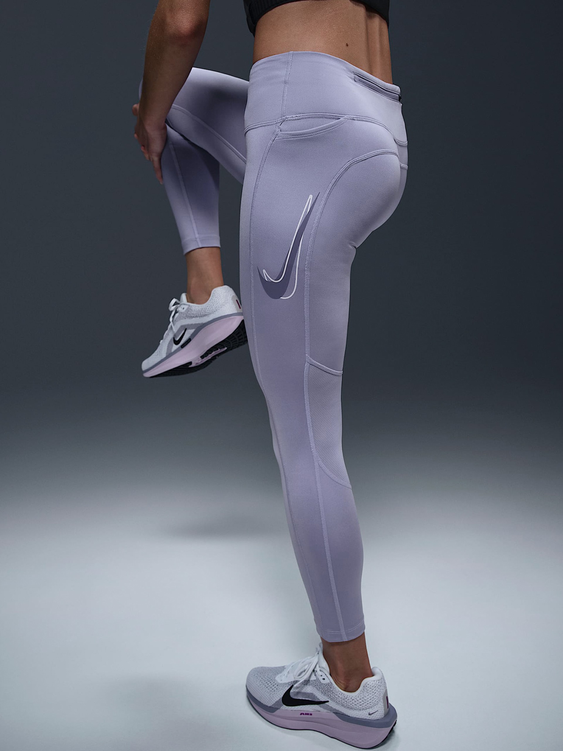 Nike Dri-FIT Fast Mid-Rise 7/8 Lilac Leggings For Women