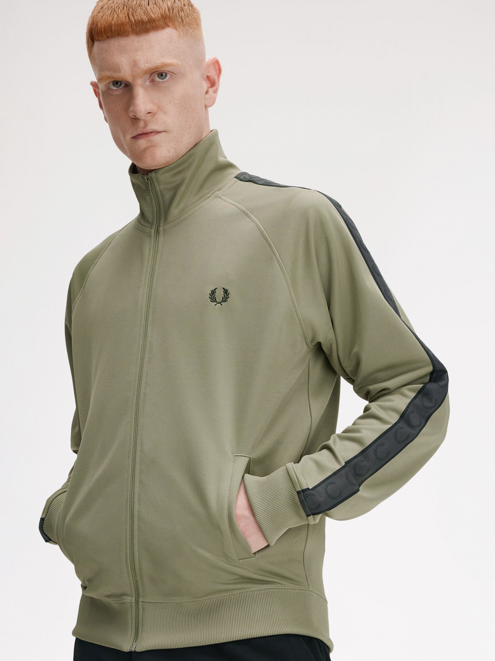Casaco Fred Perry Contrast Tape Track Verde e Cinzento
