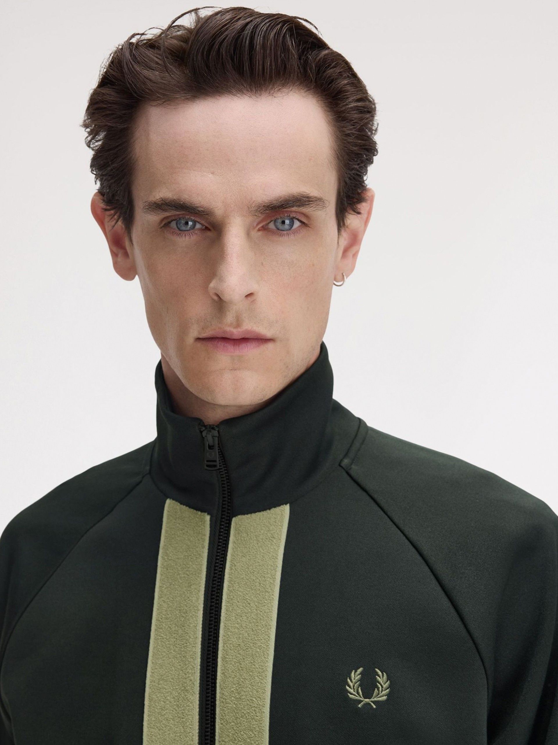 Chaqueta Fred Perry Chenille Tape Track Verde
