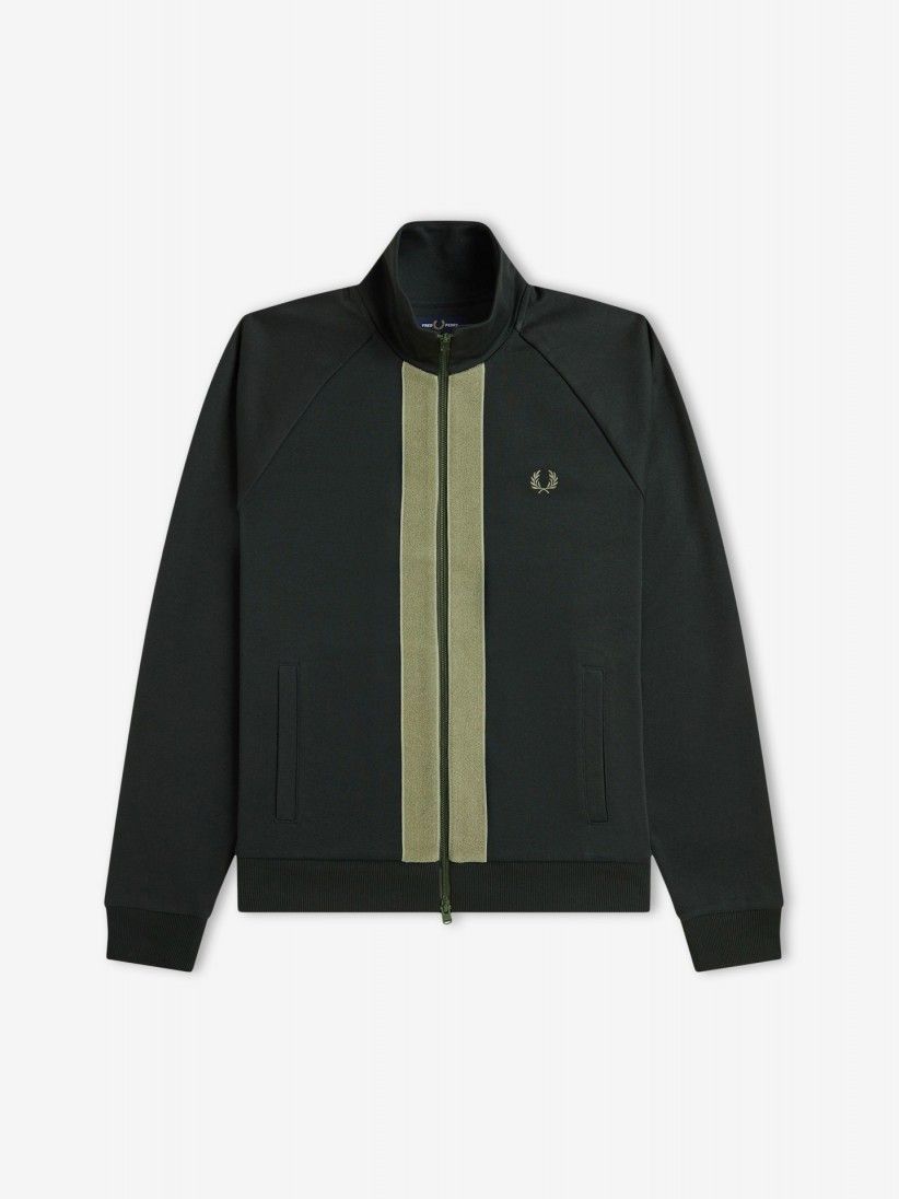 Chaqueta Fred Perry Chenille Tape Track Verde