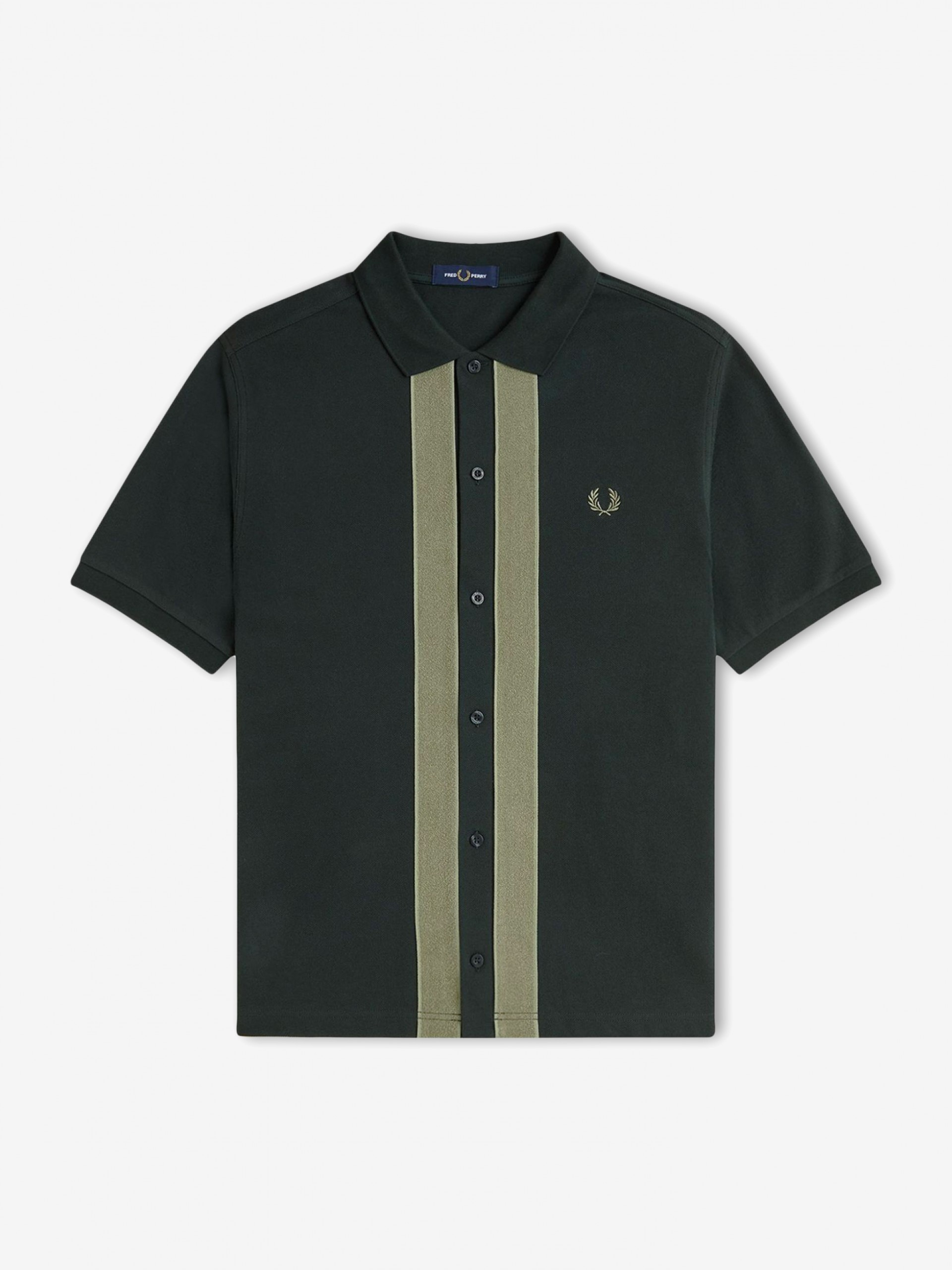 Camisa Polo Fred Perry Chenille Tape Verde