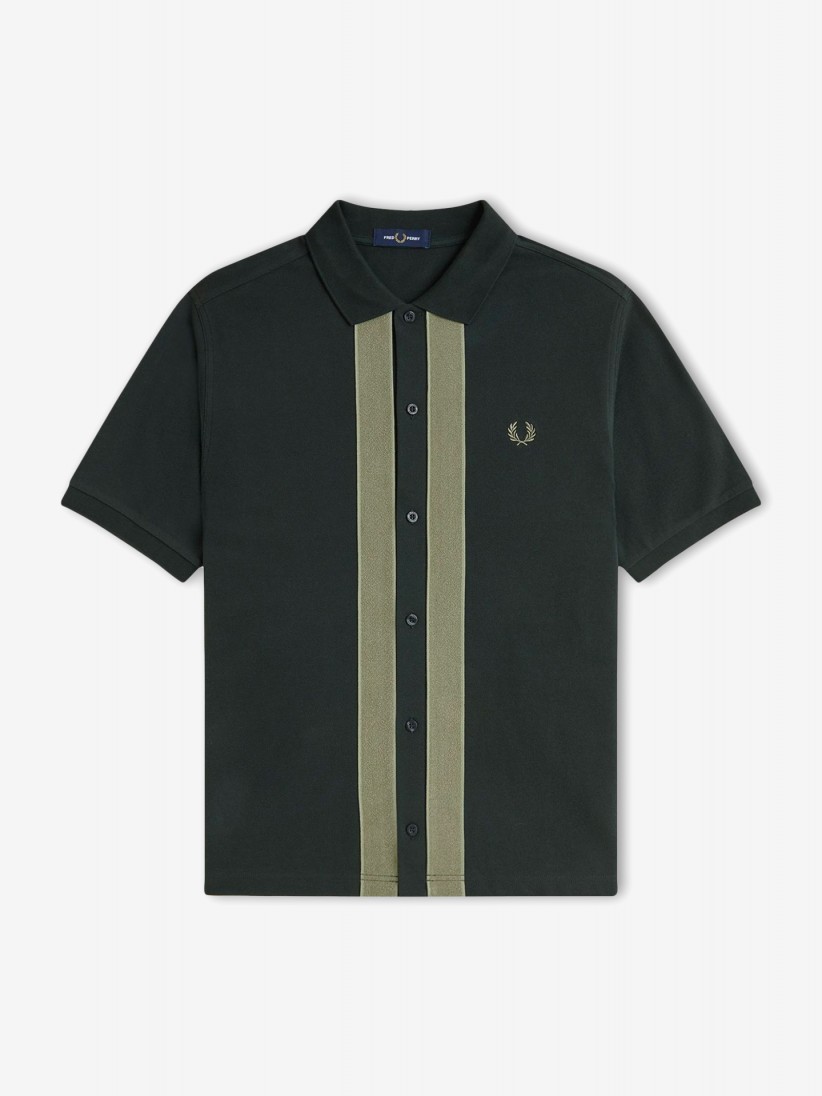 Fred Perry Chenille Tape Green Polo Shirt