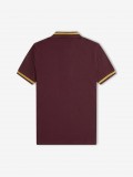 Polo Fred Perry M2 Single Tipped Bordeaux e Dourado