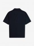 Camisa Fred Perry Lightweight Texture Revere Collar Azul Marino