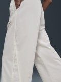 Nike Sportswear Collection Mid-Rise Twill White Trousers For Women
