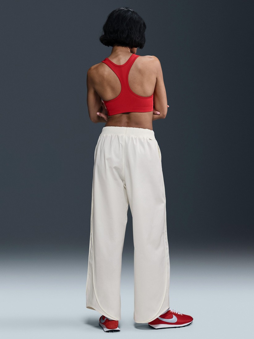 Nike Sportswear Collection Mid-Rise Twill White Trousers For Women