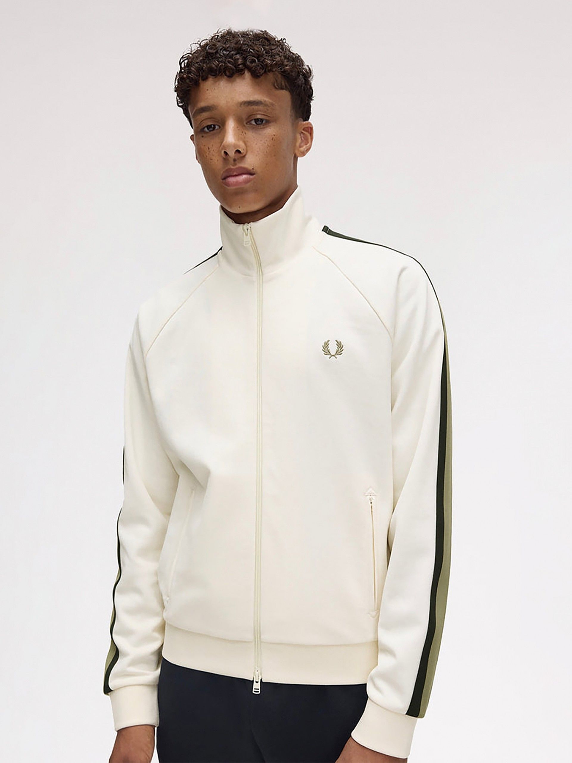 Casaco Fred Perry Two Colour Tape Track Bege