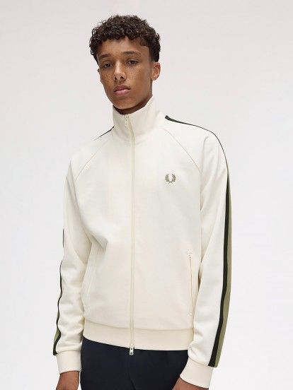 Fred Perry Two Colour Tape Track Beige Jacket