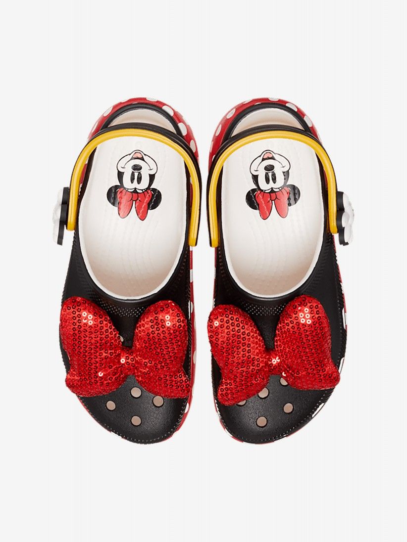 Sandlias Crocs Classic Minnie Mouse Platform Pretas e Vermelhas