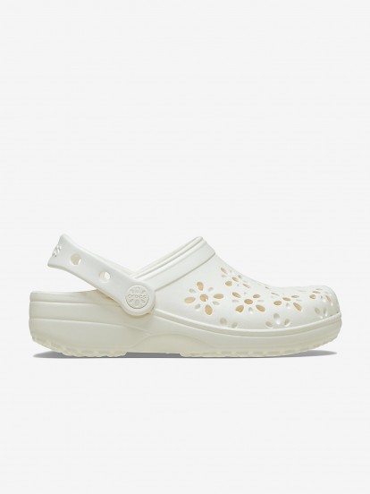 Sandalias Crocs Classic Floral Cut Out Blancas