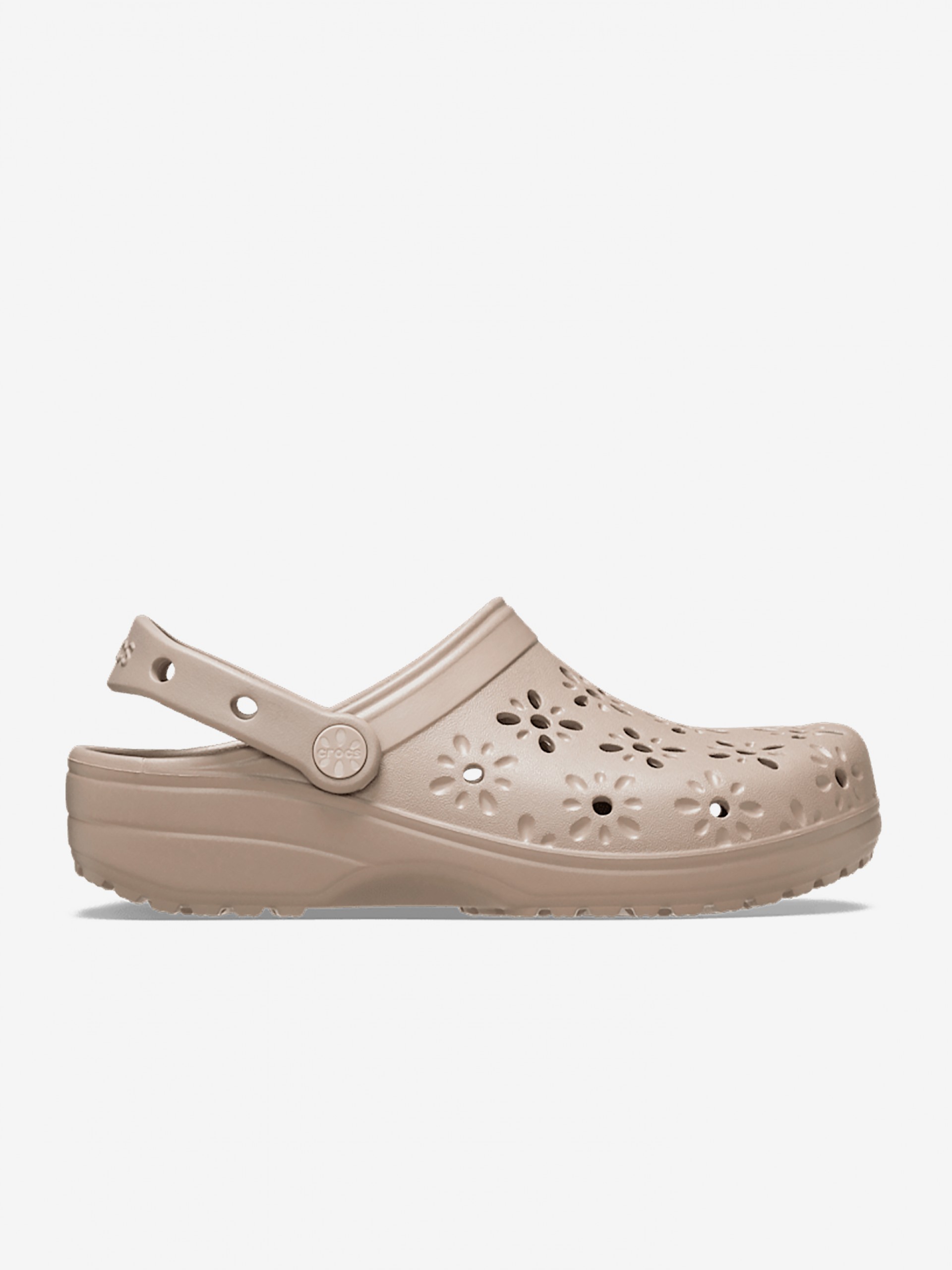 Crocs Classic Floral Cut Out Beige Sandals